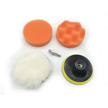 

8Pcs 100mm 1 X Orange Waffle Foam Polishing Pad Waxing Sponge Pad Kit 7Inch For Car Polisher M10 Thread Drill Adaptor #T2