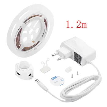 

1pc LED Night Light Strip Smart Turn ON OFF waterproof SMD2835 bandeau led Bedroom pir motion sensor LED Strip Light