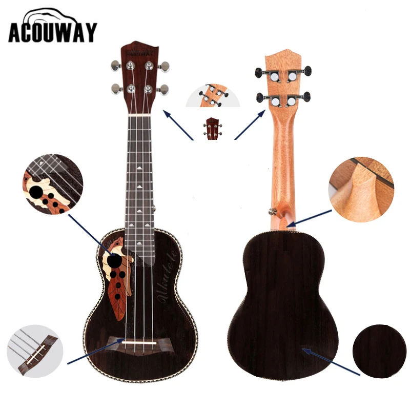 Acouway Ukulele Soprano Concert Ukulele 21 23 rosewood uku Ukelele with