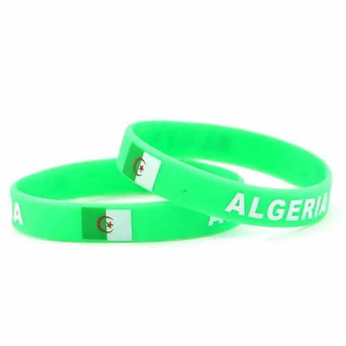 1 шт., силиконовый браслет с рисунком флага страны, для мужчин и женщин, мяч для регби, резиновый браслет с голограммой, браслеты на запястье, аксессуары, подарки - Окраска металла: Algeria