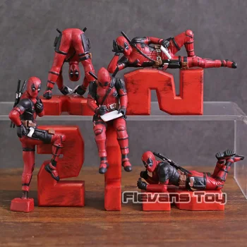 

Marvel Deadpool 2 Funny Modeling PVC Figures Toys Car Home Decoration Dolls 5pcs/set