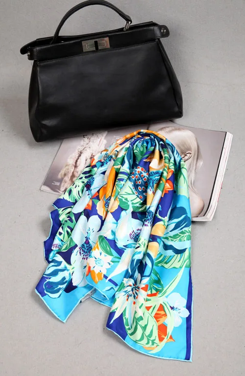 Элегантный бренд ручной работы саржевый шелковый шарф TWIC-69581