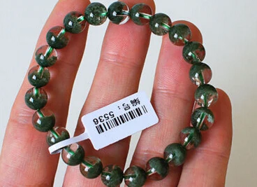 

free shipping Highest grade Green Phantom Quartz Bracelet 8 mm Meditation Prayer beads 8MM