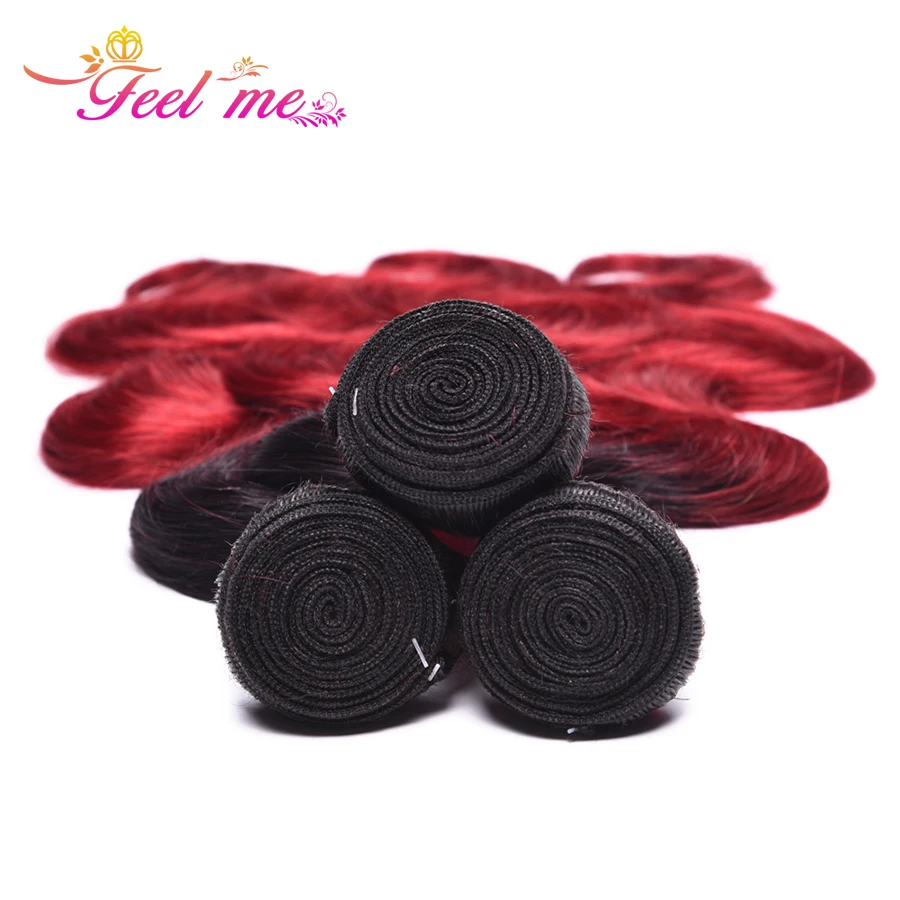 Feel Me Hair Peruvian Body Wave Bundles Hair Weave Ombre Human Hair Extensions One Bundle 1b/burgundy red Hair Non-remy Feel Me Hair Peruvian Body Wave Bundles Hair Weave Ombre Human Hair Extensions One Bundle 1b/burgundy red Hair Non-remy