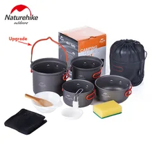 2-3 persons Camping Pot Sets Portable Outdoor Cookware Picnic Pot and Pan NH15T401-G