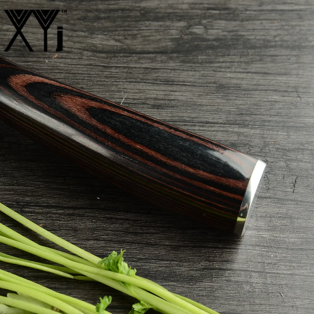 XYj Новое поступление кухонные ножи из нержавеющей стали инструмент для приготовления фруктов Santoku нож шеф-повара Дамасские вены кухонные ножи