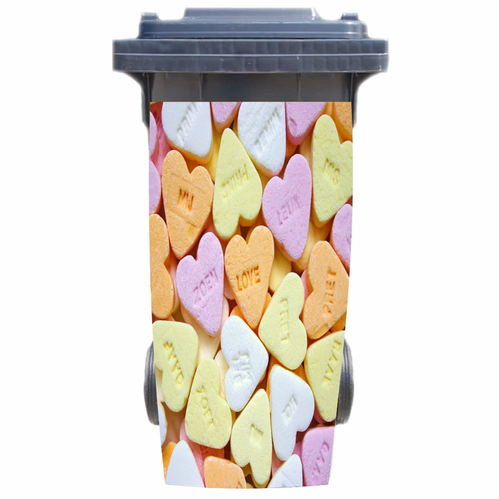 

3D Love Shape Candy Rubbish Bin Sticker Wallpaper mural Wall Print Decal Removable Wall Mural Photo self adhesive Gift