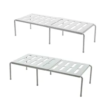 

Expandable Cabinet Shelf Adjustable Kitchen Countertop Organizer Storage Rack For Dish Cookware Canned Food Mugs Cups
