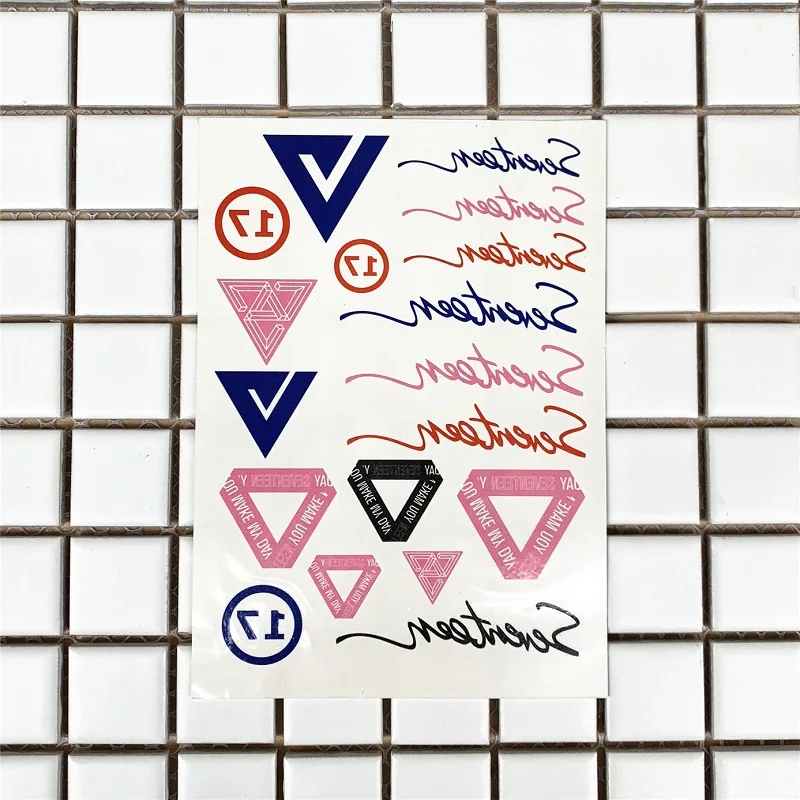 

10PCS/Lot Kpop SEVENTEEN Idol Sticker Seventeen Waterproof Tattoo Sticker SEVENTEEN Fans Gift Drop Shipping