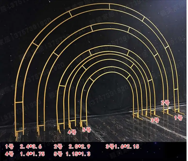 Свадебный реквизит Yingmei кованый каркас с изогнутыми лучами кольцо-дуга Радужная АРКА круглый цветок дверь свадебные принадлежности - Цвет: 2.4x3.6m