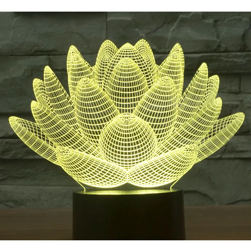 

3D LED Night Light Flower with 7 Colors Light for Home Decoration Lamp Amazing Visualization Optical Illusion Awesome