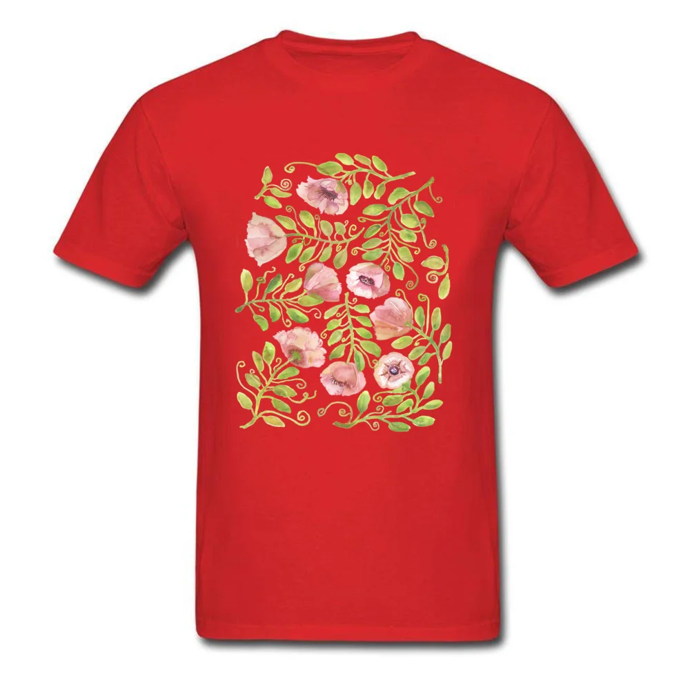 Pink Poppies Pattern by Michelle Scott at dotsofpaint studios_red