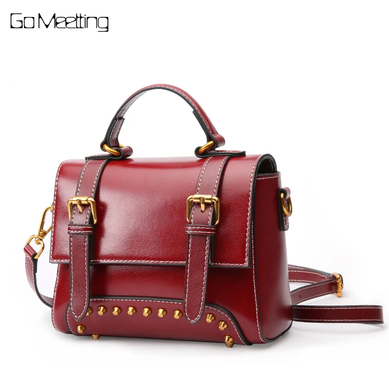 

Go Meetting Fashion Genuine leather handbag for women messenger bags Luxury cross body bag famous brand Women shoulder bags
