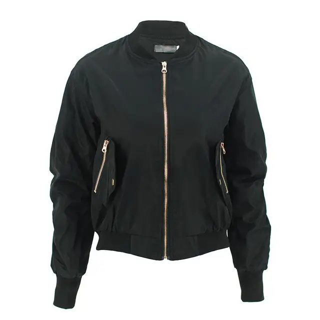 Bomber Jacket Women 2017 Black Bomber Jacket Women Basic Coat Ladies