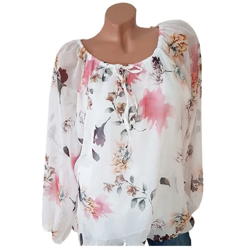 Floral long sleeve blouse o-neck 5xl womens tops and blouses 2019 korean streetwear plus size women chiffon blouse woman tops Floral long sleeve blouse o-neck 5xl womens tops and blouses 2019 korean streetwear plus size women chiffon blouse woman tops