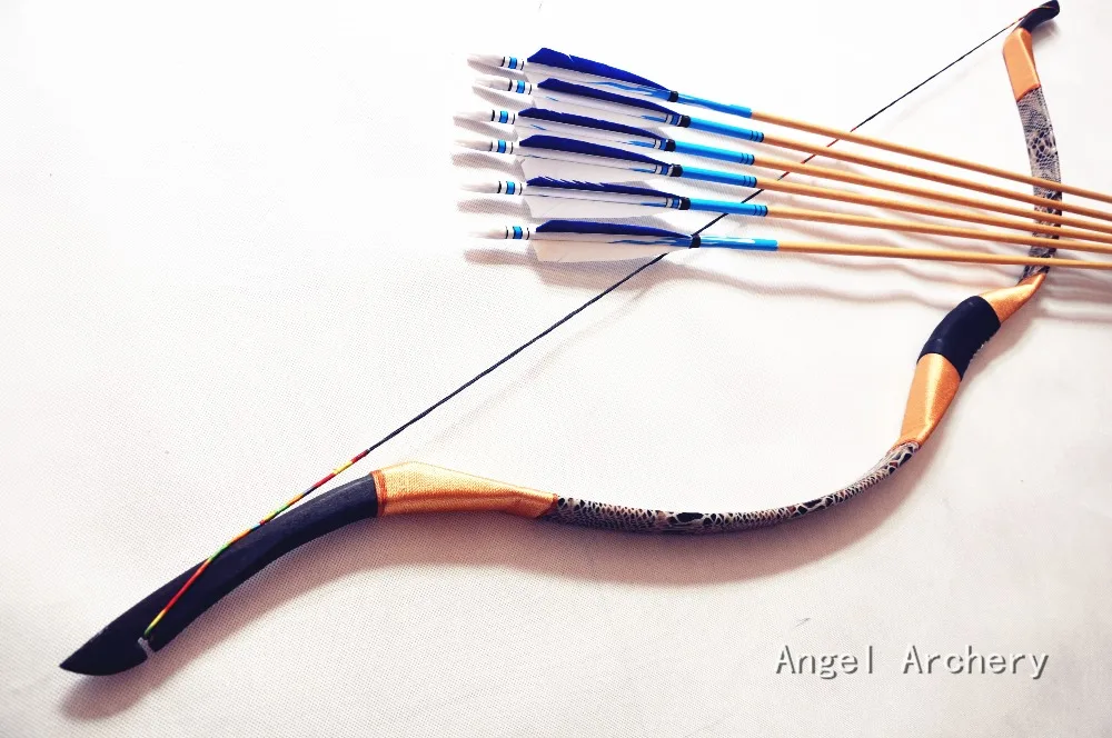 Arc Long Traditionnel Surwolf 60" Fait Main, Démontable 20-55 Lbs, Pour Chasse Et Cible, Droitier