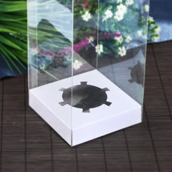 

12*12*6cm-12*12*18cm Clear PVC box with Multicolored Base Jewelry&Doll display Box and Cake&Toy packaging Gift box 10pcs/1lot
