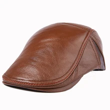 Дизайн Мужская Натуральная воловья кожа Кепка/газетчик/берет/Каби шляпа/гольф шляпа 421-1