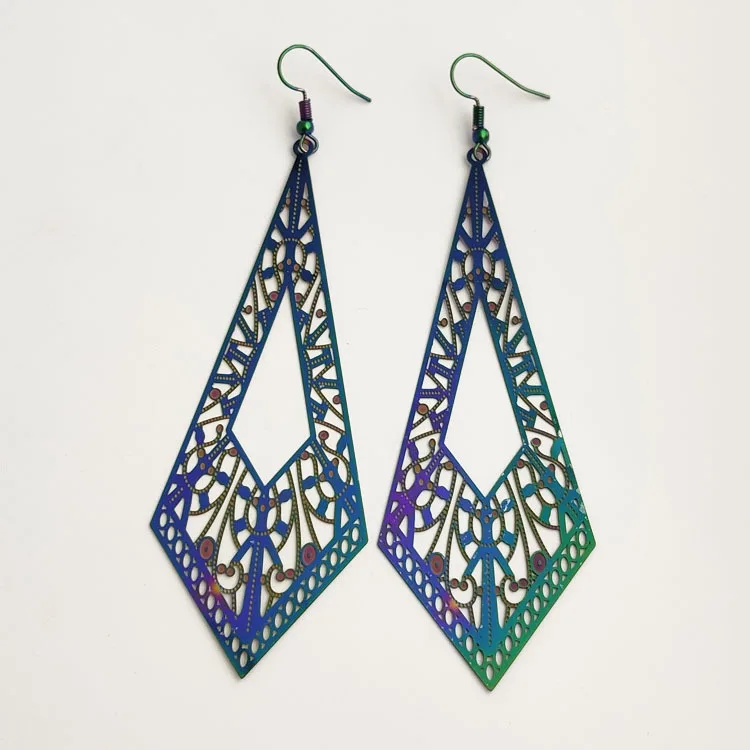 

geometry earrings dazzle colour computer piece of earring color preserving plating stainless steel earrings wholesale