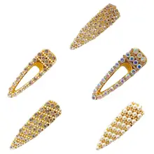 Корейский искусственный жемчуг клипсы Утконос дамы укладки волос металлические старинные шпильки блестящие Светоотражающие Стразы боковая челка заколка