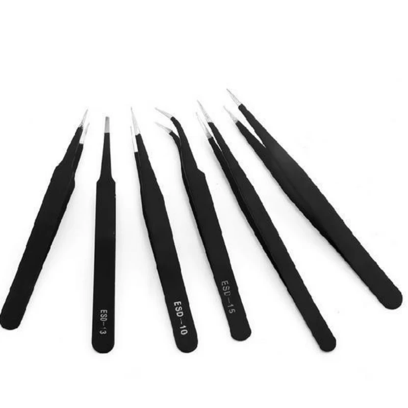 

Repair Tools 6pcs/set Stainless Steel Industrial Safe Anti-static Tweezers Tool Set Precision Straight Tweezers new 2018