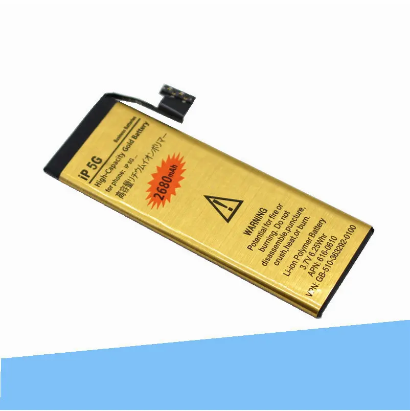 50pcs /lot 2680mAh 0 zero cycle Replacement Gold Li Polymer Battery For