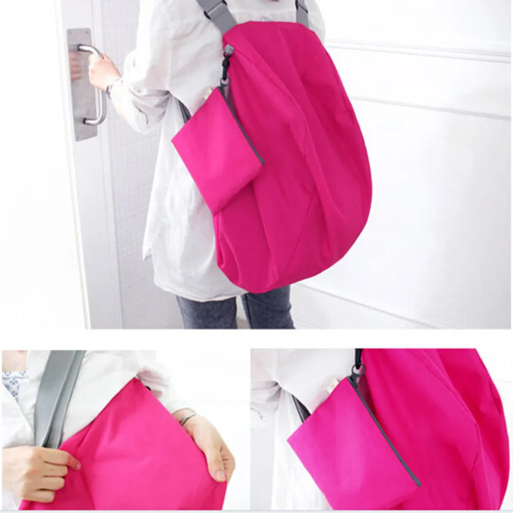 

2018 NEW Foldable Shoulder Handbag Multifunction Shopper Reuse Tote Practical Beach Shopping Travel Backpack Hot Selling