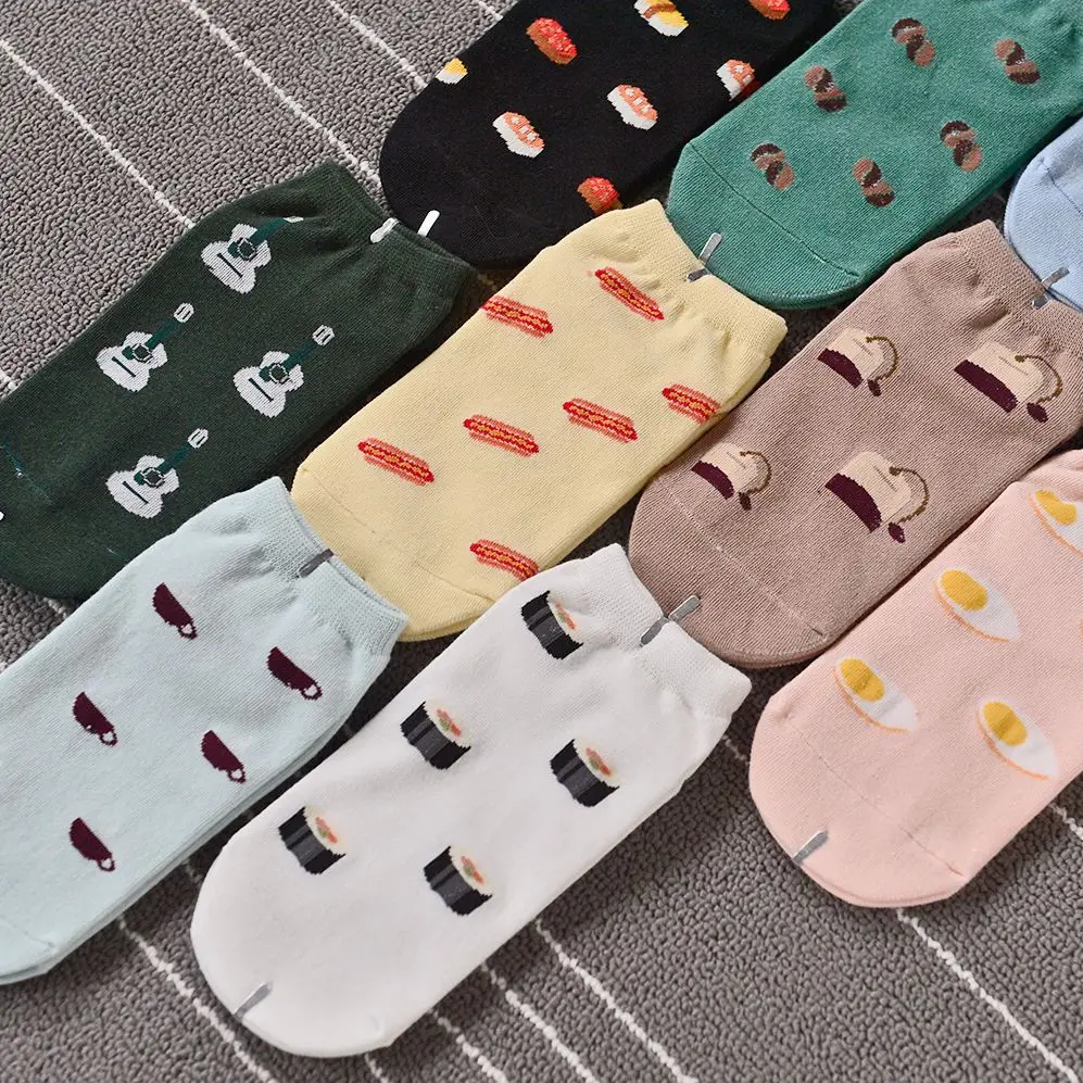 

1 pair Cartoon Animals Cotton Women/men Spring Summer Painting Kawaii Crew Girl boat Socks Cute Harajuku Casual I3002