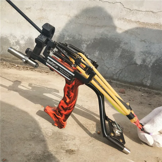 US $62.37 Laser Slingshot Outdoor Hunting Fishing Slingshot Catapult Shooting Fishing Arrow Large Power Sling