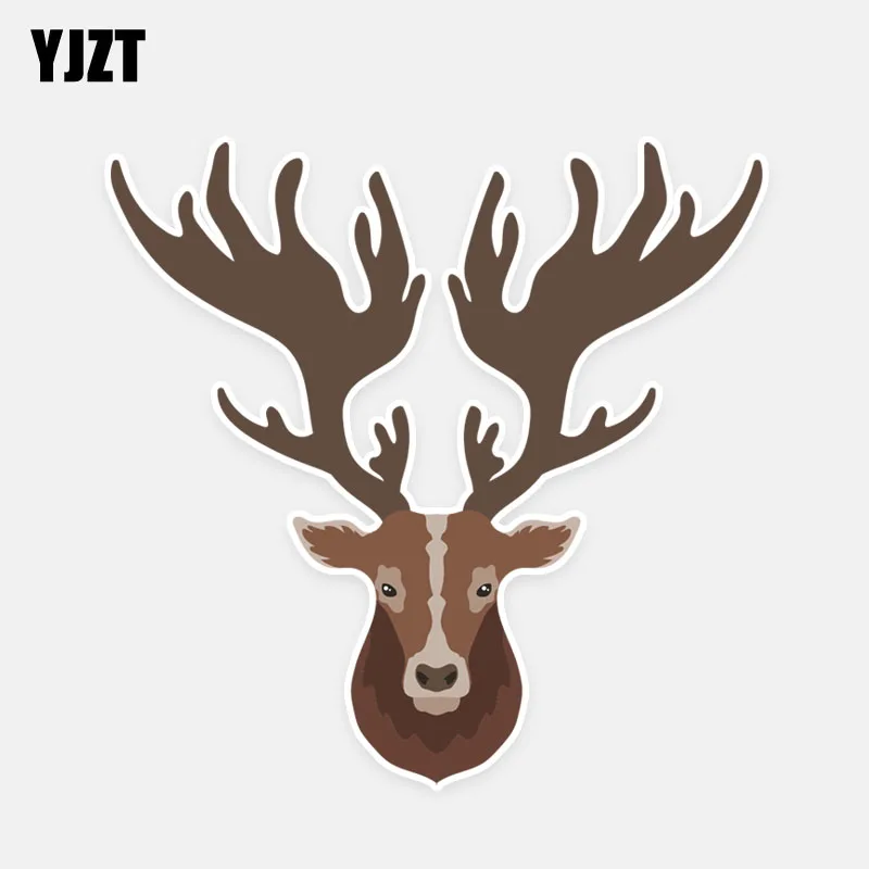 YJZT 15.8CM*15.5CM Interesting Personality Animal Male Deer Head PVC Car Sticker Decals 5-0626 | Автомобили и мотоциклы