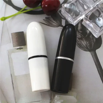

20pcs 50pcs 12.1mm Empty White Bullet Lipstick Tube, Plastic DIY Black Lip Rouge Filler, Portable Lip Balm Storage Containers