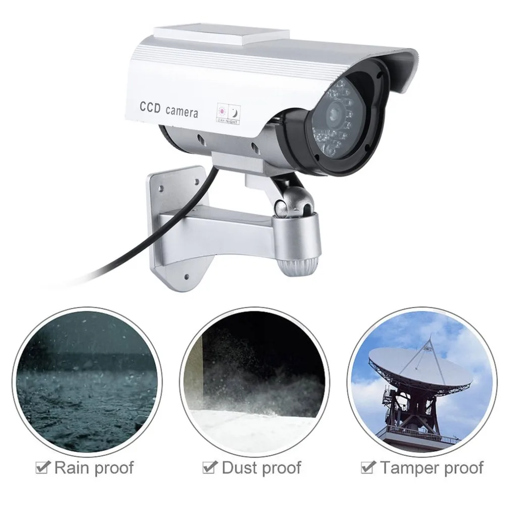 

Solar Powered Dummy CCD Camera Outdoor Indoor Security Surveillance Simulation Camera Built In Flash LED Light