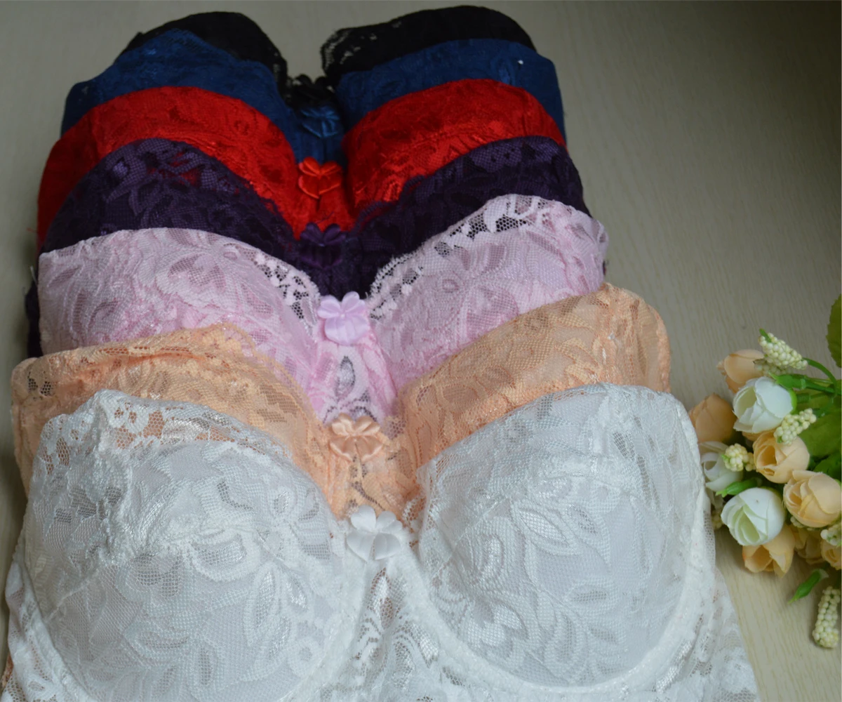 Бюстгальтер пуш ап с кружевом большой размер чашка 3/4 B C D DD E F 34 44|underwear thong|underwearcup