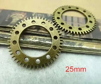 

Free Shipping -50 pcs 25mm Antique Bronze Gear Charm Pendant,Vintage Bronze Tone Charms Gear Connectors,Watch Gear Pendant
