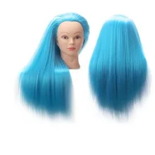 CAMMITEVER Training Head Mannequin Head 50cm Blue Long Straight Hair Styling Practice Manikin Doll Dummy Female Head + Clamp CAMMITEVER Training Head Mannequin Head 50cm Blue Long Straight Hair Styling Practice Manikin Doll Dummy Female Head + Clamp