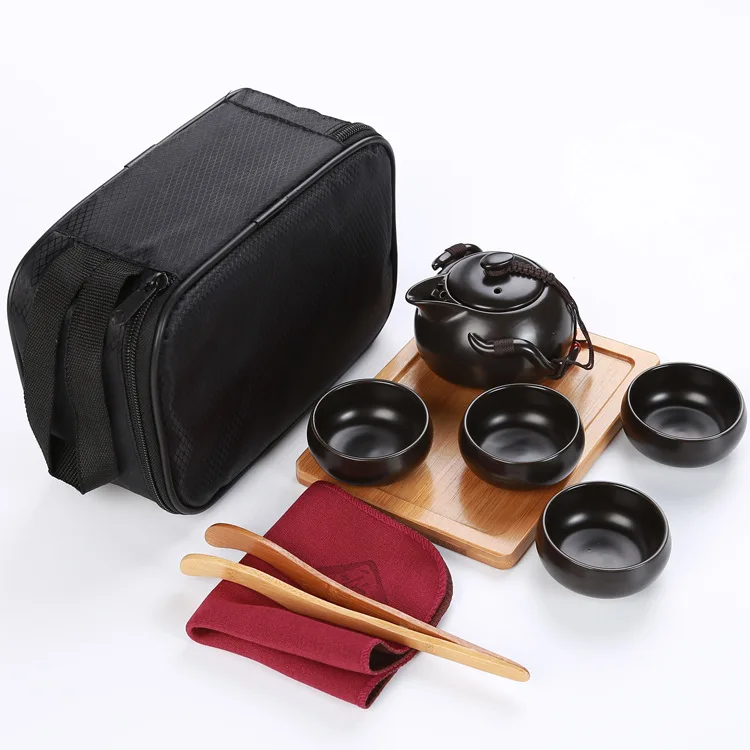 LIYIMENG Ceramic Teapot & Tea Cup for Kung Fu Puer Chinese Tea Pot Travel Portable Tea Set DrinkwareB13
