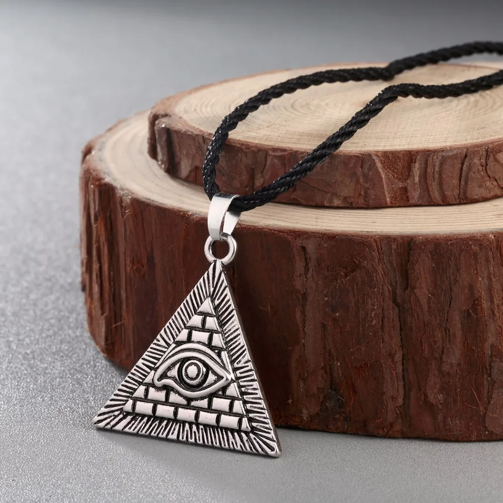 

CHENGXUN Egyptian Egypt Pyramid All-Seeing Evil Eye Charm Pendant Men Necklace Geometric Triangle Collier Male