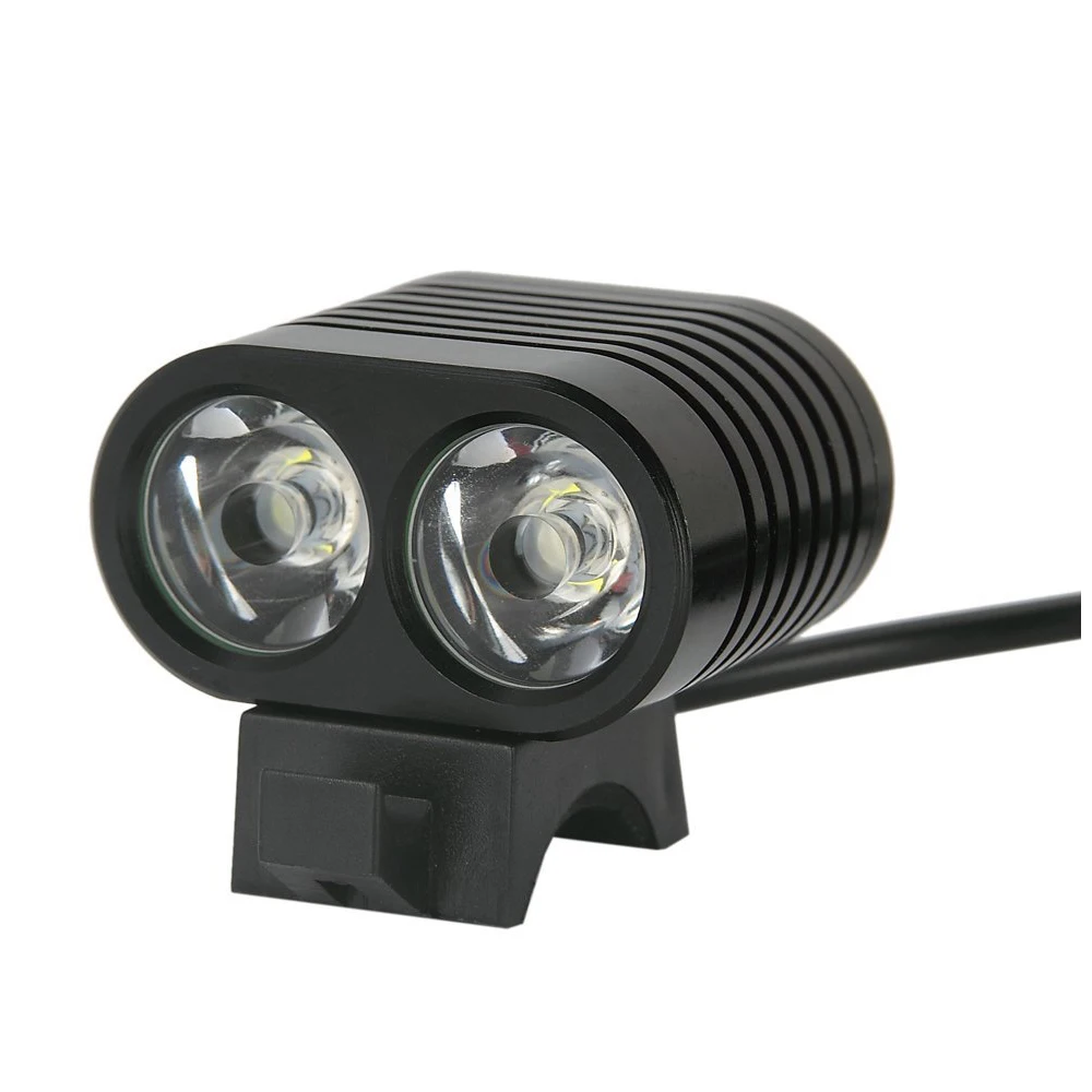 

Rechargeable and Waterproof Bike head light lamp - 2 x XM-L2 4000 Lumen LED - 3 Modes of Operation - with 8.4V Battery Pack +