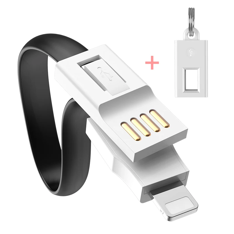 FLOVEME Keychain USB Kabel Für iPhone 11 Pro 7 8 Beleuchtung Micro USB Ladegerät Kabel Für Xiaomi T