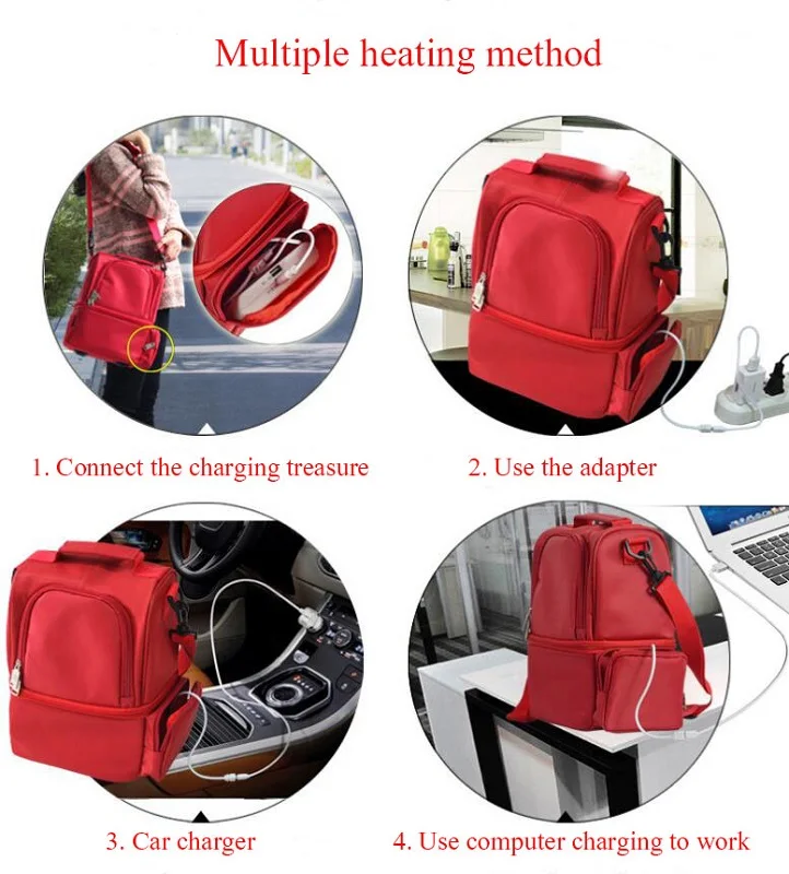 Multi-função de Aquecimento Piquenique Bolsas Cesta Almoço Portátil Isolamento Mochila Gelo Lancheira Pacote Dupla Camada Usb 12l 5 High Quality Esporte e Lazer