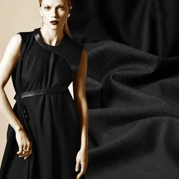 

Custom 150cm wide gray and black to worsted wool thickening version of compact wool cloth wool fabric clothing suits 390 g/m