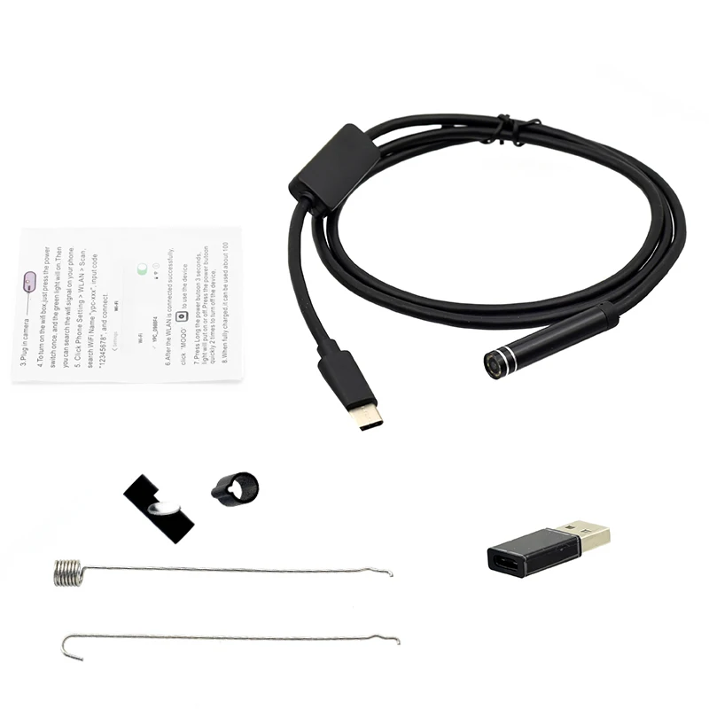Жесткий кабель тип c эндоскоп камера Android USB 7 мм Тип ПК телефон для осмотра трубные