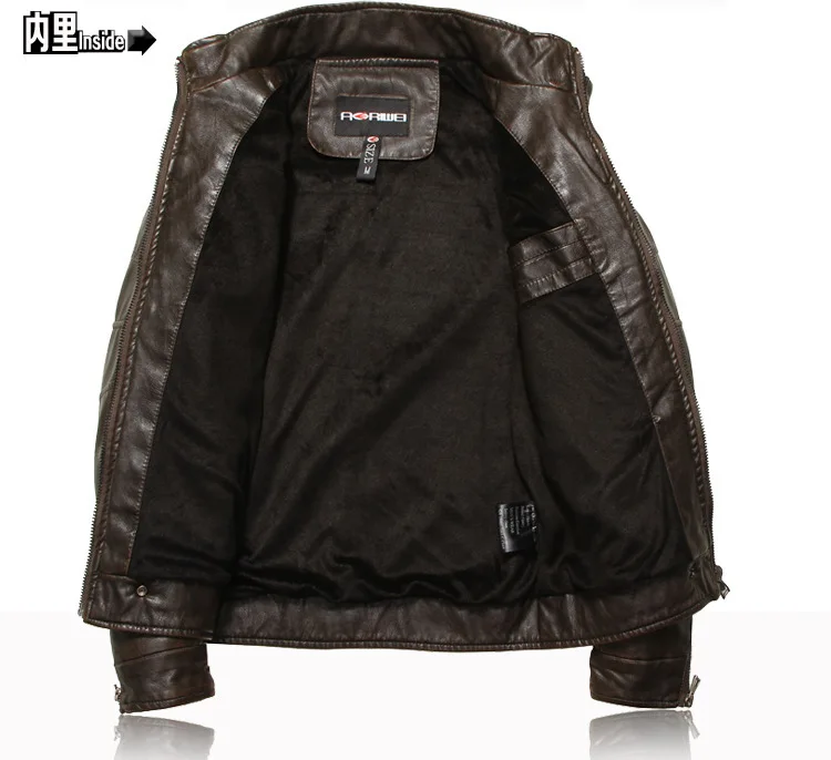 Куртки для Для мужчин PU коричневый, черный осень зима весна длинные мотоциклетные В виде ракушки кожа рукав Denim Для мужчин S Куртки верхняя