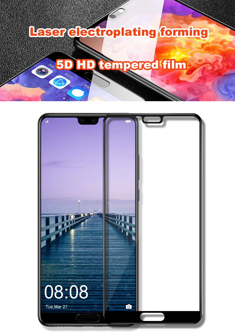 NYFundas Tempered Glass For Huawei P20 Pro P9 Lite P8 2017 Honor 10 Screen Protector 5D Full Cover Film verre tremp Protection (1)