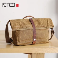 AETOO Single shoulder bag male canvas oblique cross bag simple retro bag men casual portable Postman Bag AETOO Single shoulder bag male canvas oblique cross bag simple retro bag men casual portable Postman Bag