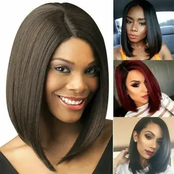 

Ladies Synthetic Short Bob Hair Straight Wig Side Part Women Wigs Fashion 2019