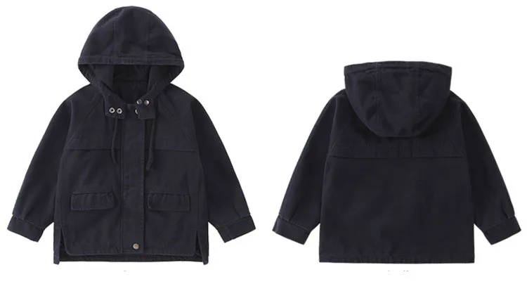 black green children hooded denim long coats for teenage boys outerwear tops kids autumn long sleeve jackets clothing 8 10 12 Y  (19)