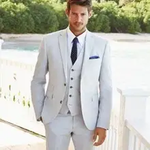 Белые модные мужские костюмы с отворотом и двумя кнопками Custome Homme вечерние смокинги офисный блейзер(пиджак+ брюки+ жилет+ галстук+ носовые платки