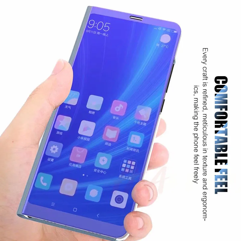 Luxury Flip Standing Case For Xiaomi mi 9 A2 8 Lite A1 6X 5X Mirror Leather Case For Redmi 7 Note 7 6 Pro 5 Plus 6A 4 4X Cover