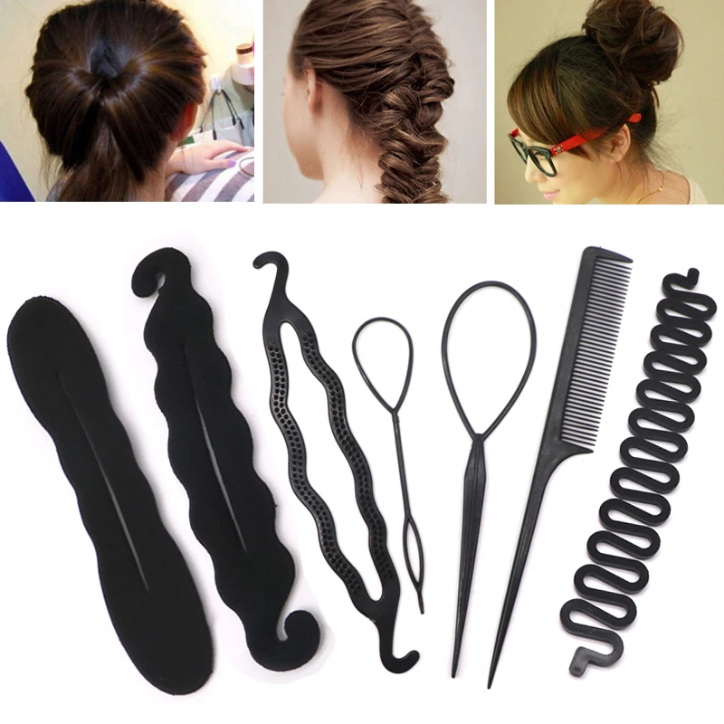 Multic Styles, Черные резинки для укладки волос для женщин, шпильки для волос, заколки для волос, аксессуары для волос для девушек, аксессуары для булочек